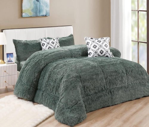 مفرش وتد خام شعر من المخمل و الفرو دافي نفر ونص