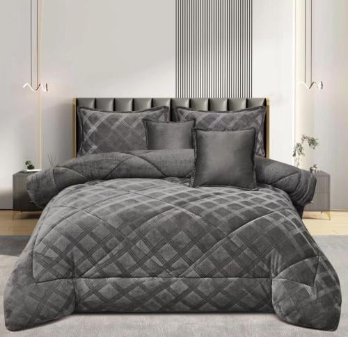 مفرش ميلانا ملمسة ناعم مخمل وفرو دافي نفرين