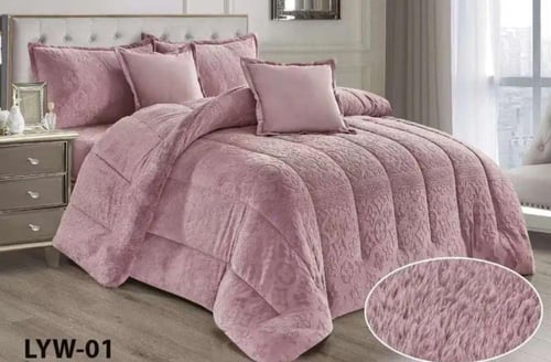 مفرش كايا شتوي من الخام المخمل ناعم دافي نفرين