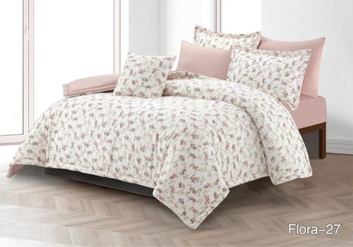 مفرش فلورا بارد قطن 100‎%‎ يتميز بشكلين مختلفين نف...