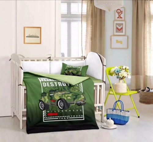 مفرش حواجز اطفال 3 قطع مخمل مع فرو