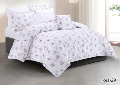 مفرش فلورا بارد قطن 100‎%‎ يتميز بشكلين مختلفين نف...