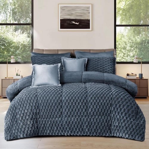 مفرش رتيلان ملمسة ناعم مخمل وفرو دافي نفر ونص