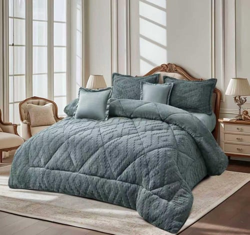 مفرش فرنزي شتوي فرو ناعم مخمل وفرو دافي نفرين