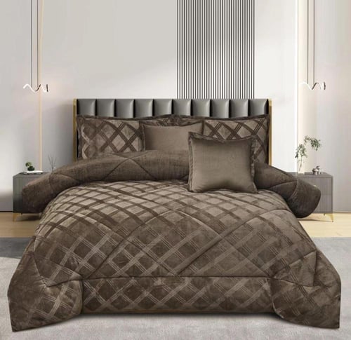 مفرش ميلانا ملمسة ناعم مخمل وفرو دافي نفرين