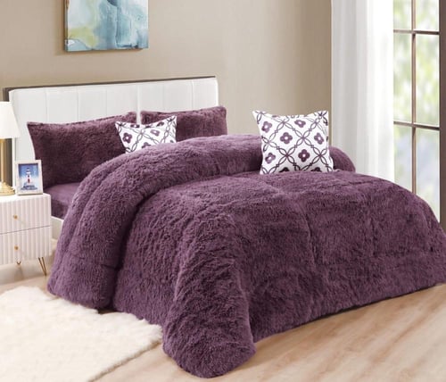 مفرش وتد خام شعر من المخمل و الفرو دافي نفر ونص