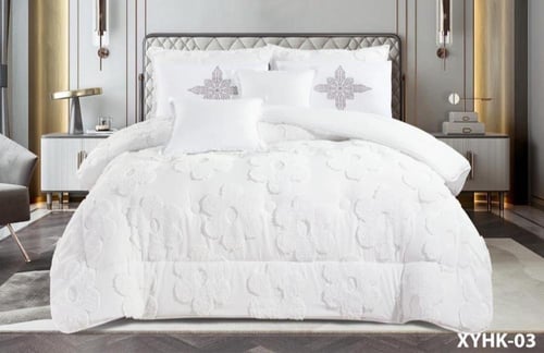 مفرش نسرينا بنقشة البارز والمورد نفر ونص