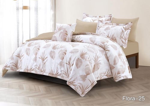 مفرش فلورا بارد قطن 100‎%‎ يتميز بشكلين مختلفين نف...