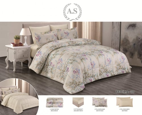 مفرش سيسيلا مشجر وسادة كوين