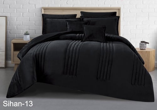 مفرش شاهينا السادة خام مخمل وناعم دافي 8 قطع نفرين