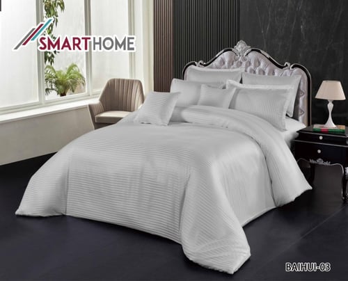 مفرش فندقي خام ناعم وبارد يتميز ب 8 قطع نفرين