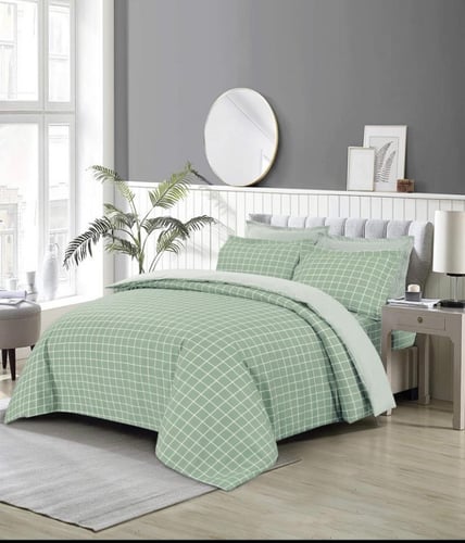 مفرش ريماس مقلم وسادة خام قطن نفرين