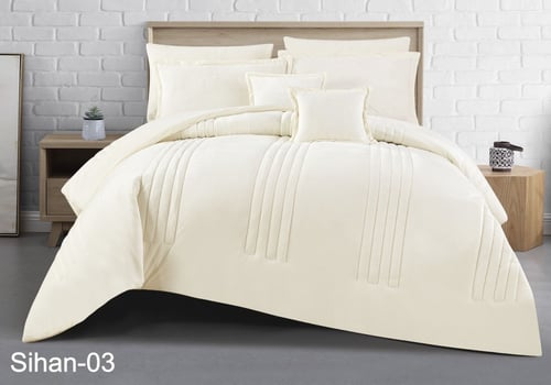 مفرش شاهينا السادة خام مخمل وناعم دافي 8 قطع نفرين