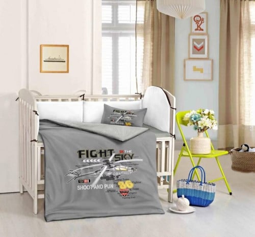 مفرش حواجز اطفال 3 قطع مخمل مع فرو