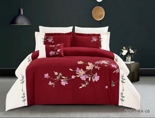 مفرش بالميرا متميز بورودة المطرزة نفرين