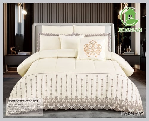 مفرش كارتيار مطرز ودنتيل نفرين