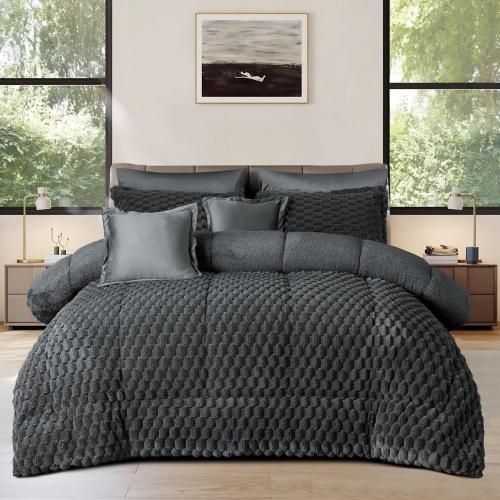 مفرش رتيلان ملمسة ناعم مخمل وفرو دافي نفرين