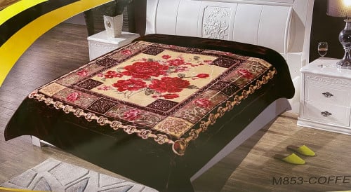 بطانية سادة محفورة ستة كيلو لون زيتي نفرين