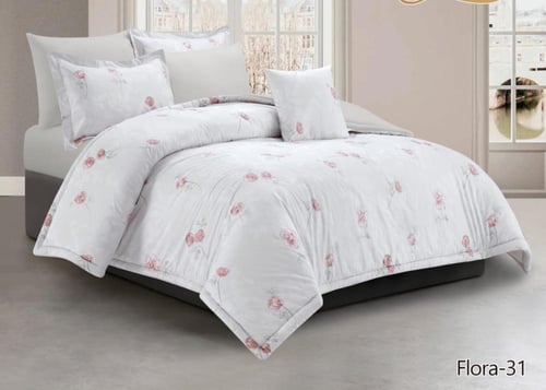 مفرش فلورا بارد قطن 100‎%‎ يتميز بشكلين مختلفين نف...