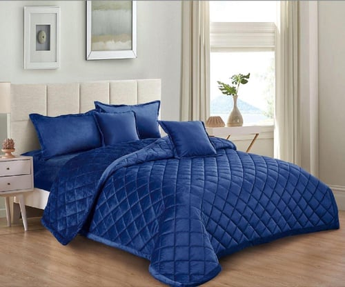 مفرش تولا سادة شتوي من الخام المخمل مع فرو ناعم دا...