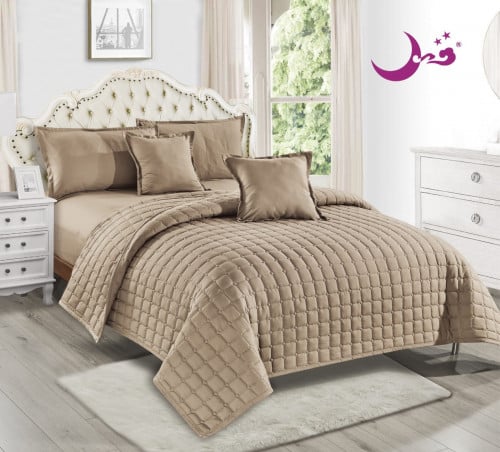 مفرش ستيلي مضرب سادة خفيف ولطيف نفر ونص