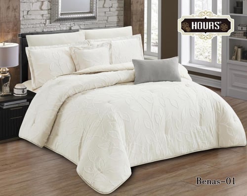 مفرش بنليسا مطرز بودرة الجميلة والبارزة نفر ونص