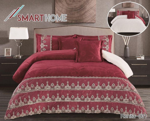 مفرش رينيتا دنتيل مخمل وفرو نفرين شتوي