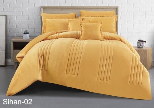 مفرش شاهينا السادة خام مخمل وناعم دافي 8 قطع نفرين