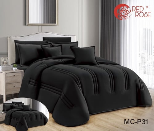 مفرش لاري السادة الفخم شكلين 8 قطع نفرين