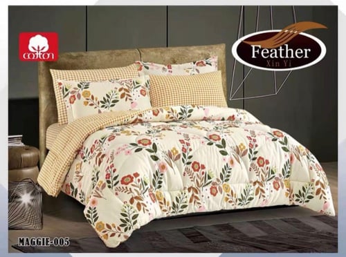 مفرش ماجي شكلين ماركة فيذر قطن 100% نفر ونص