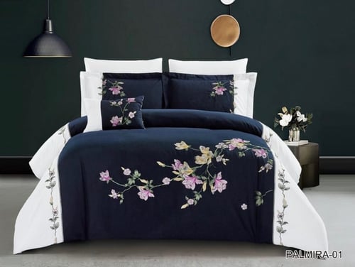 مفرش بالميرا متميز بورودة المطرزة نفرين