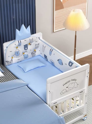 سرير اطفال خشب ماليزي ابيض سالوري