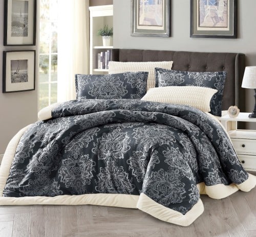 مفرش لوزينا الفخم من المخمل الناعم وفرو دافي 8 قطع...