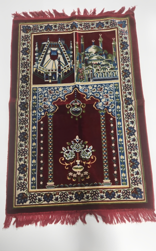 سجادة صلاة التصميم القديم ( اللون أحمر )