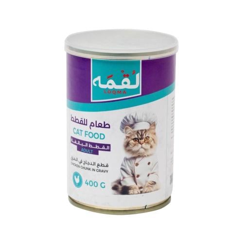 طعام رطب مع قطع الدجاج في المرق للقطط البالغة من ل...