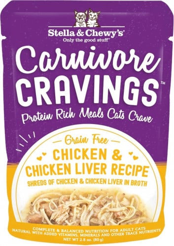 ستيلا آند تشويز طعام قطط بنكهة الدجاج 80 جرام