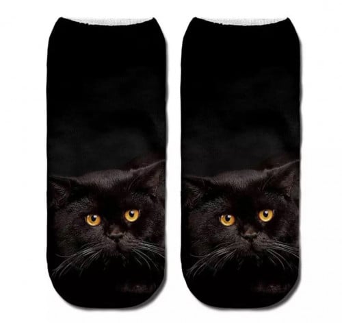 جوارب برسمة قطه اللون الاسود
