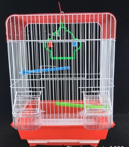 قفص عصافير صغير اللون أحمر