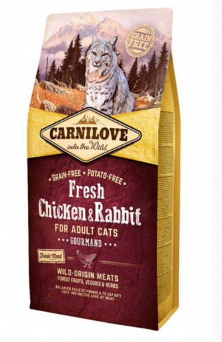 كارنيلوف دجاج وأرنب طازج طعام جاف للقطط البالغة 6...