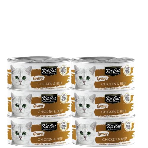 معلبات كت كات مرق الدجاج واللحم البقري بكيج 6 معلب...