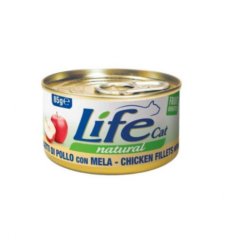 لايف كات اكل قطط رطب فيلية الدجاج مع التفاح 85 غ