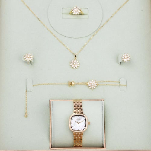 طقم فاخر ماركة فورايفر FE-6-285 ذهبي 1