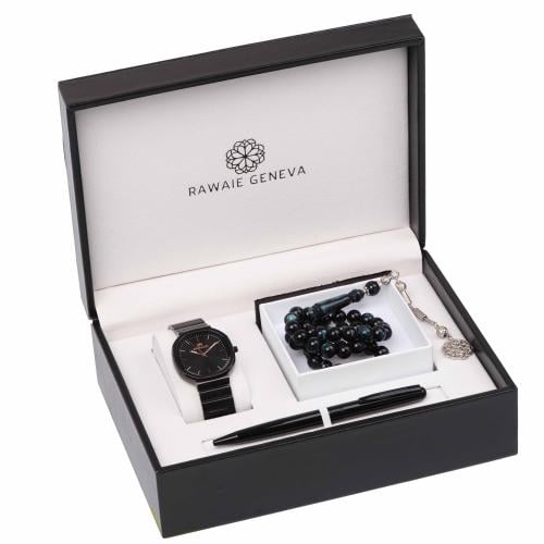 طقم رجالي فاخر ماركة برناتشي BH-33-289 (ساعة+قلم+م...