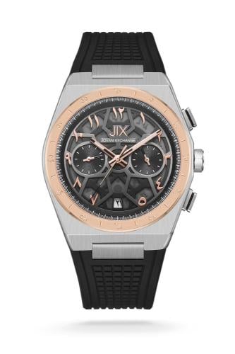 ساعة Jovani Exchange JX3030 اسود ايطار فضي * نحاسي