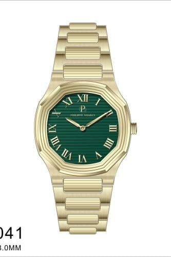 ساعة رجالية ماركة فليب شارلي PS041 ذهبي مينا اخضر