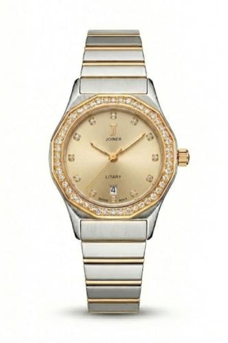 ساعه نسائية ماركة جوينر JO14343 لونين مينا ذهبي