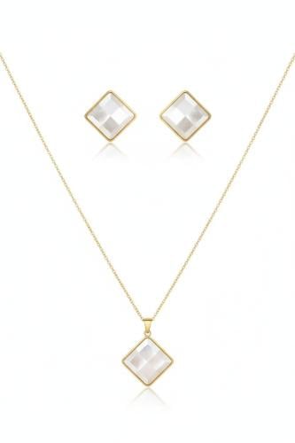 طقم إكسسوار SL-RING (سلسال+حلق) ذهبي