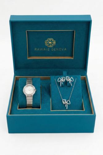طقم نسائي ماركة جوسال G-3-5013 فضي رقم 1 (ساعة+سلس...