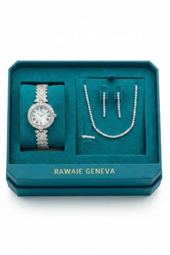 طقم نسائي ماركة جورج كلاين GK-4-1015 فضي (ساع+سلسا...