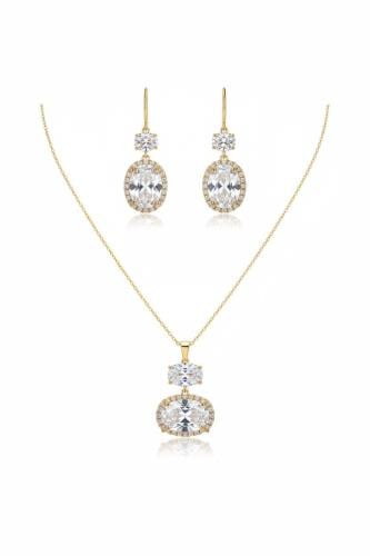 طقم إكسسوار SL-RING (سلسال+حلق) ذهبي